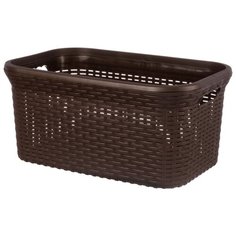 Корзина для хранения прямоугольная 40 л 54х35х26 см Violet Ротанг коричневая