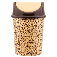 Ведро с подвижной крышкой 14 л 34х27х45 см Violet Элегант светлый