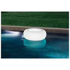 Надувной плавающий Пуфик INTEX 68697 с LED-подсветкой, 86х33см, белый/RGB