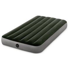 Матрас флок INTEX DURA-BEAM PRESTIGE DOWNY AIRBED, 64777, 99х191х25см с насосом на батарейках