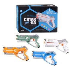 Игрушечное оружие, инфрокрасное, работает на батарейках, в комплекте 4 бластера, USB в комплекте Компания Друзей