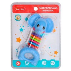 Погремушка-крутилка "Слон" ТМ "Smart Baby" , на блистере 16.5х4.0х21.5 см,цвет голубой