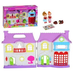 Кукольный домик детский, на батарейках, 2 этажа, открываются двери и створки, цвет белый, в/к 39*6,5*22 Компания Друзей