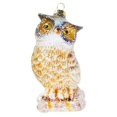 Ёлочная игрушка СОВА, пластик, 7х6х12 см, Новогодняя сказка 973140