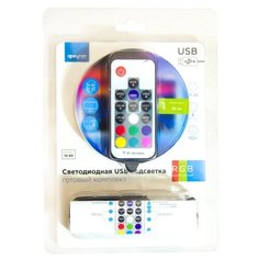 10-69 ТВ подсветка APEYRON electrics, комплект светодиодной ленты 5В, 7,2Вт/м, smd5050, 30д/м, IP20, 0,5м, RGB