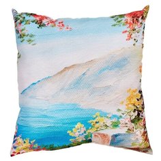 Подушка декоративная "Пейзаж художника" 40*40 см. Сирень