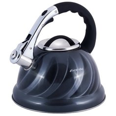 Чайник со свистком, Kamille, 3л, серый