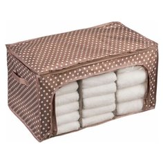 Кофр для хранения "Полька", Д560 Ш360 В300, коричневый Handy Home