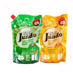 Набор из 2 шт концентрированных гелей для мытья посуды "Juicy Lemon" и "Green tea with Mint", 800 мл Jundo