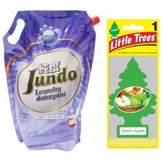 Jundo «Beauty Freshnes» Aroma Capsule Концентрированный кондиционер для стирки белья(100стирок)/2л + подарок Натуральный ароматизатор для шкафов и помещений Ёлочка "Зелёное яблоко" (Green Apple)