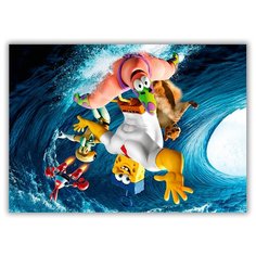 Магнит на холодильник малый - A5, Губка Боб на волнах Drabs