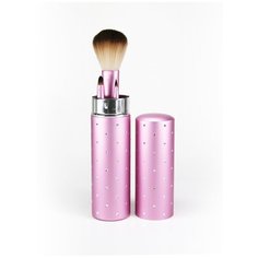 Набор кистей для макияжа в футляре, 3 шт., розовый/стразы Alex Beauty Concept