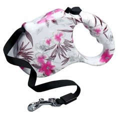 Поводок-рулетка для собак Пижон 3811637 цветы 5 м