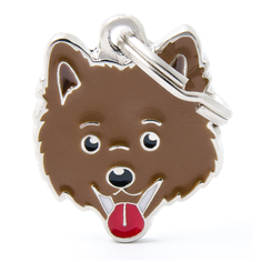 Адресник на ошейник My Family Colors Friends Шпиц коричневый