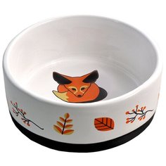 Миска Triol керамическая Лиса 450 мл белый