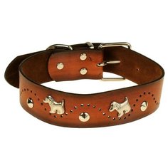 Ошейник Пижон Собачки (2514362), 54 см коричневый