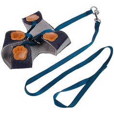 Шлейка с поводком Пижон Рефлекс М джинс