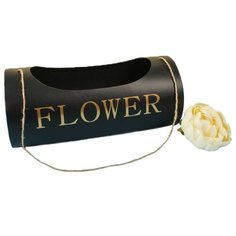 Коробка подарочная Yiwu Zhousima Crafts для цветов с ручками 12 х 12 х 27 см черный