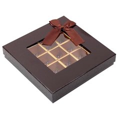 Коробка подарочная Yiwu Zhousima Crafts для конфет 21 х 4 х 21 см коричневый