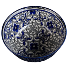 Доляна Салатник Дайра 14.5 см серый/синий