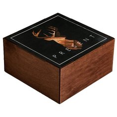 Коробка подарочная Дарите счастье Present 20 х 10 х 20 см коричневый