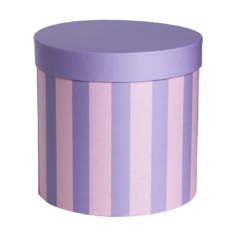 Коробка подарочная Дарите счастье Полоски 20 × 20 см розовый/фиолетовый