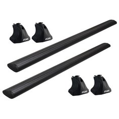 комплект дуг и опор ATLANT 6031+7002+7149 на интегрированные рейлинги для Citroen C4 Aircross (2012-2018), Mitsubishi Outlander (2012-н.в.), Hyundai Santa Fe (2013-2018), 1.26 м черный