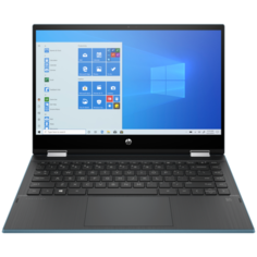 Ноутбук HP PAVILION x360 14-dw1 (/14") (/14") (/14") (/14") (/14")007ur (Intel Core i5 1135G7 2400MHz/14"/1920x1080/8GB/256GB HDD/Intel Iris Xe Graphics/Windows 10 Home) 2X2R4EA, сине-зеленый