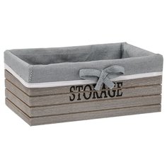 Доляна Короб для хранения STORAGE, 24 х 16 х 10 см серый