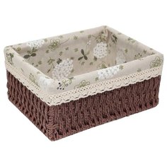 Доляна Корзина для хранения Полянка, 26 х 20 х 11 см коричневый