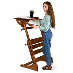 Стол для работы стоя «Эврика» на рост 120-190 см, премиум, светлый орех ЖивиСтоя