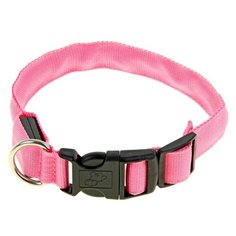 Ошейник Пижон с подсветкой 2 светоотражающими полосами (1039594/1039595/1039596/1039597) 38-40 см розовый