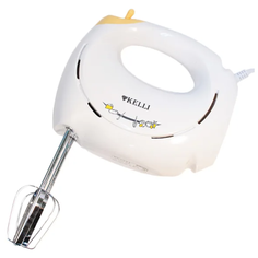 Миксер кухонный домашний ручной, крючки для замешивания теста / венчик для взбивания Kelli с 7 скоростями работы, белый