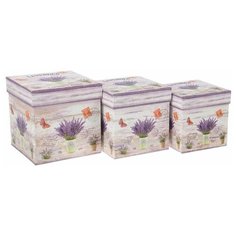 Набор подарочных коробок Yiwu Youda Import and Export Весенняя палитра, 3 шт. бежевый/сиреневый