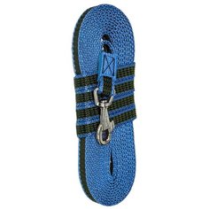 Поводок для собак Зооник капроновый с двойной латексной нитью "ЭКО" синий 5 м 20 мм