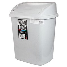 Контейнер мусорный прямоугольный 8л ДхШхВ 252х200х330 мм с качающейся крышкой ПЛАСТИК Bora Plastik