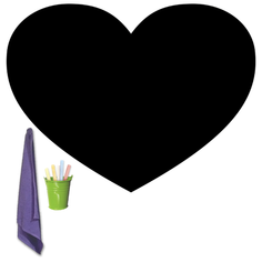 Магнитная меловая доска Doski4you "Сердце" для рисования на холодильник, комплект / детская грифельная мел