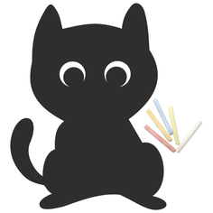 Магнитная меловая доска Doski4you "Кот №2" для рисования на холодильник + мел / детская грифельная черная