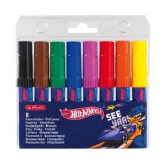 Фломастеры толстые Hot Wheels,арт.10795664, 3.8мм, 8шт Herlitz