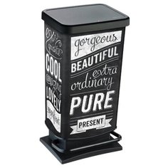 Контейнер для мусора с педалью Rotho Paso Hipster 40 л 35,3*29,5*67,6 черный / IML HIPSTER