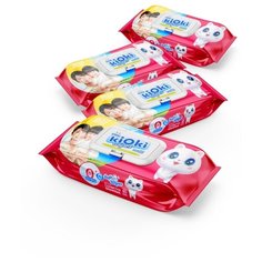 Детские влажные салфетки kiOki, 320 шт. (80 * 4 уп.)