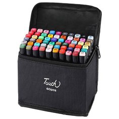 Набор художественных двухсторонних маркеров Touch в сумке 60 цветов