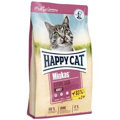 Сухой корм для стерилизованных кошек Happy Cat Minkas, профилактика избыточного веса, домашняя птица 500 г
