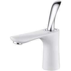 Смеситель для раковины (умывальника) D&K DA103215x (двухцветный) однорычажный белый/хром DK