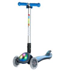 Детский городской самокат Funny Jaguar MS-945 Glow FL, синий