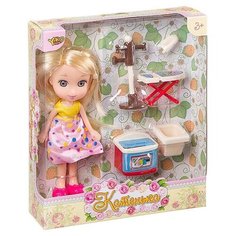 Кукла Yako Катенька с набором Стирка 16,5 см M6608
