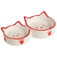 Миска Пижон Кошачье семейство 150 мл бело-красный
