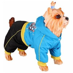 Комбинезон для собак DEZZIE 56352 мальчик, 25 см голубой/черный