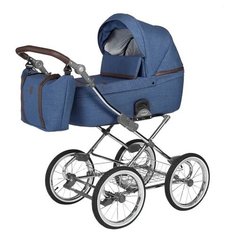 Универсальная коляска Noordline Nicole Classic (3 в 1), blue/chrome, цвет шасси: серебристый