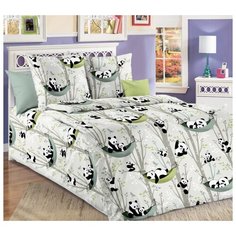 Постельное белье «Веселые панды 1», Бязь (1,5 спальное), Пакет ПВХ Текс Дизайн